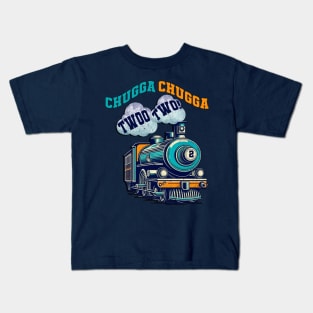 Kids Birthday 2 Years Old Train Birthday Kids T-Shirt